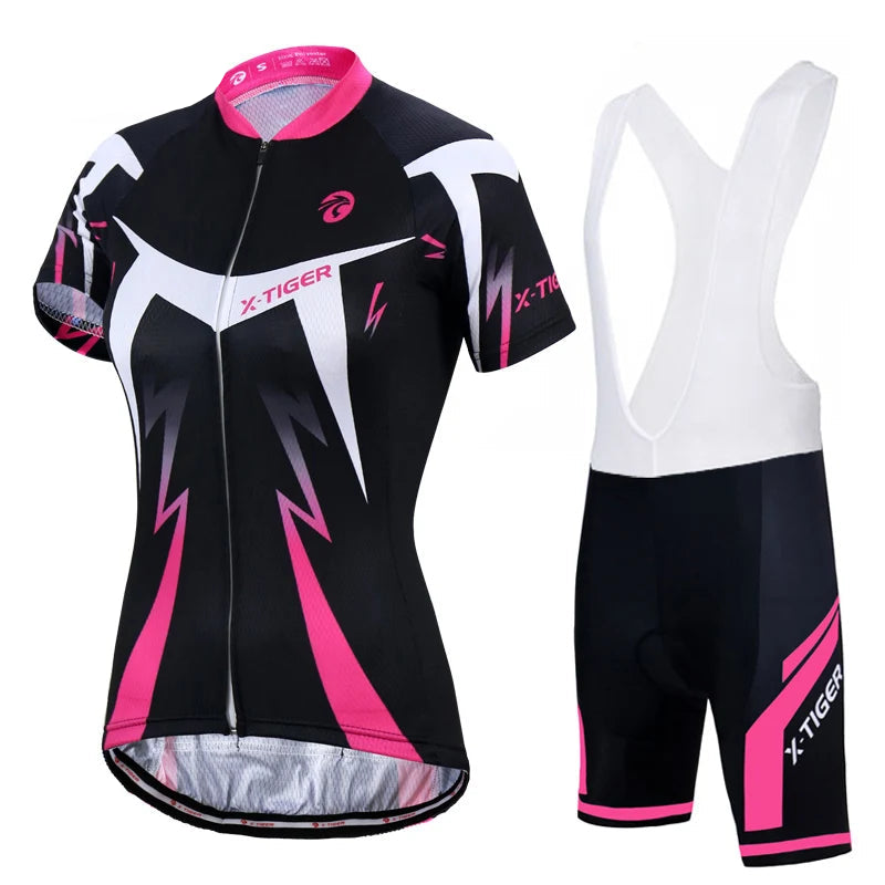 Conjunto Ciclismo Feminino X-Tiger – Bib e Jersey Anti-UV
