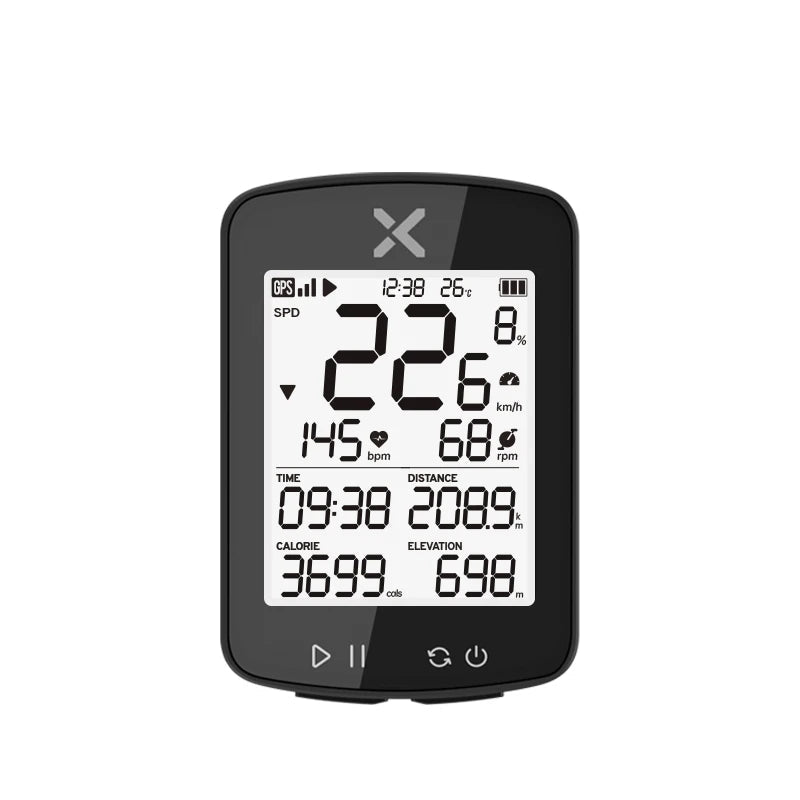 Ciclômetro GPS - Sem Fio, Bluetooth, à Prova d'Água IPX7 para Bicicleta