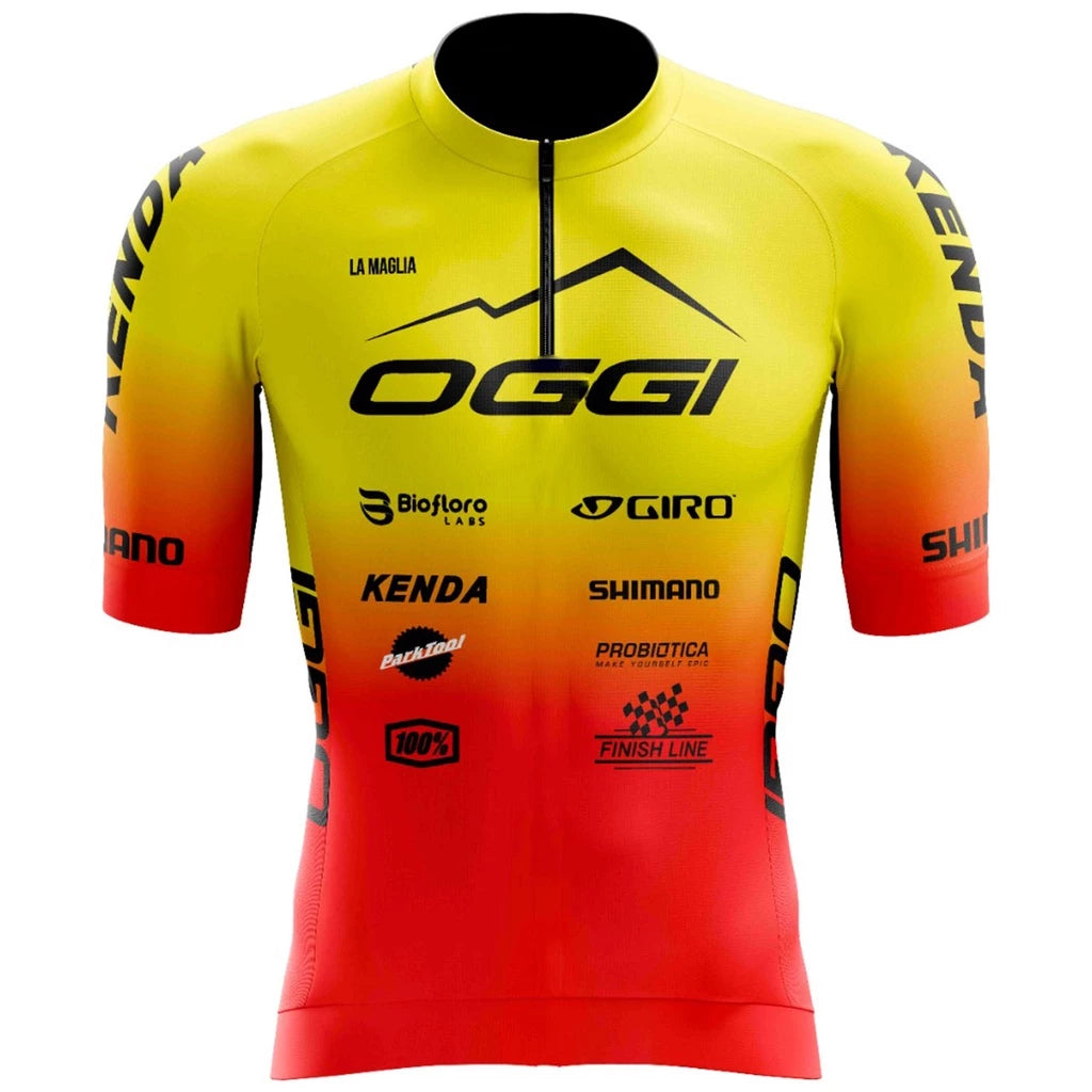 Camisa Ciclismo Oggi Amarela Proteção Uv50+Masculino/Feminino e infantil