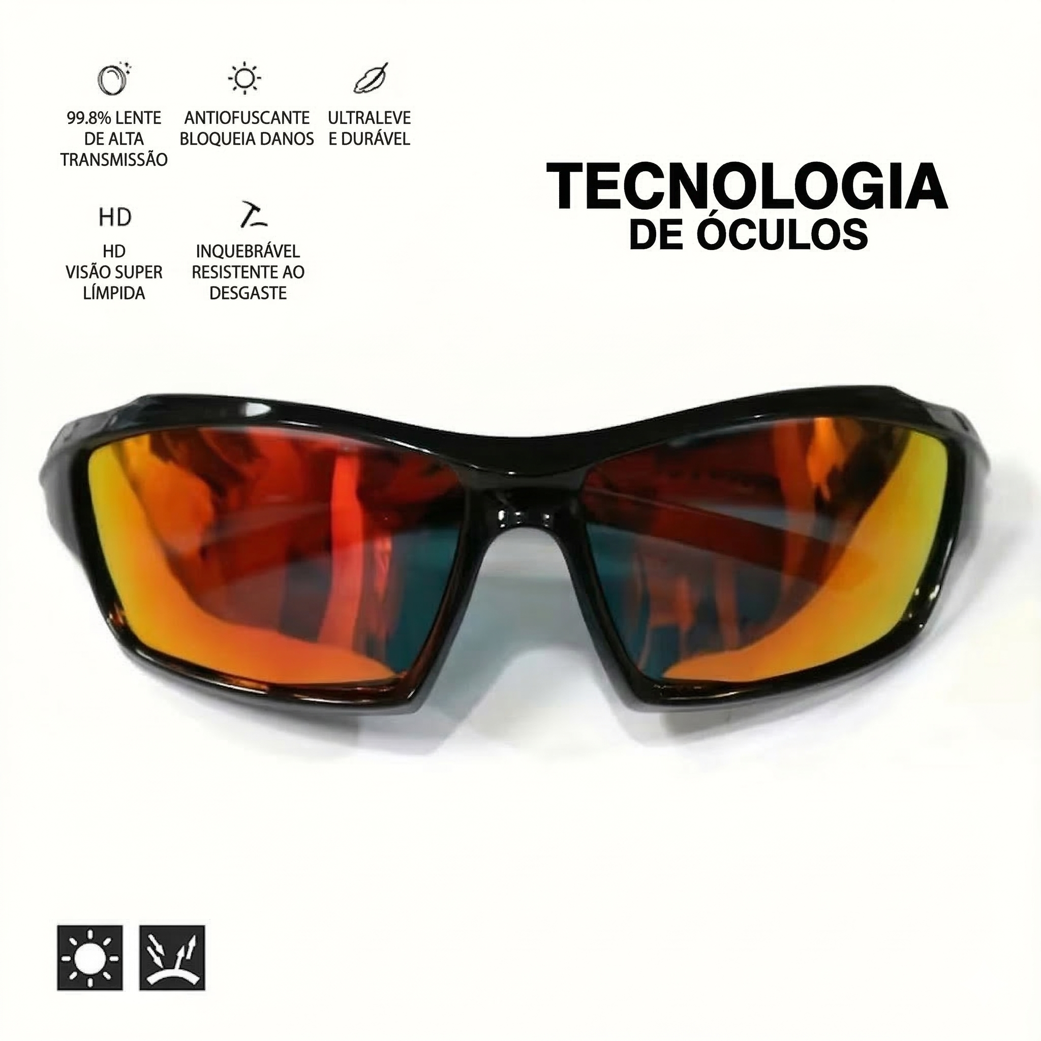 Óculos Atletix ChromaShift | Fotocromático & Polarizado Retrô para Ciclismo e Corrida