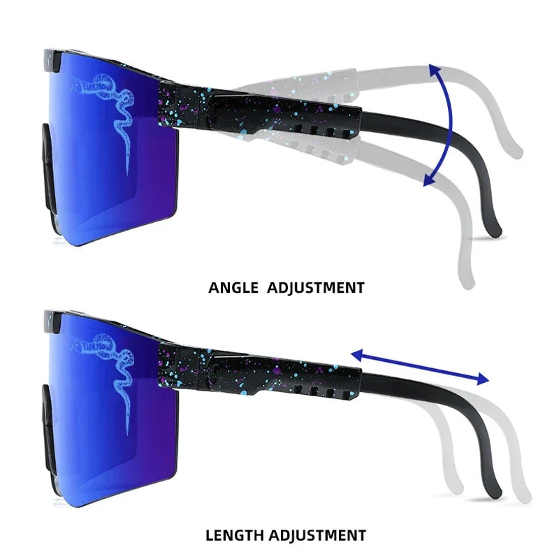 Óculos Esportivo Windproof MTB UV400 Atletix - Preto/Azul