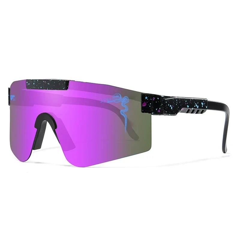 Óculos Esportivo Windproof MTB UV400 Atletix - Preto/Roxo