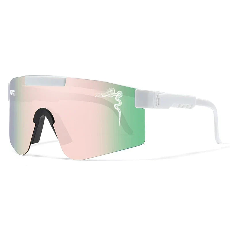 Óculos Esportivo Windproof MTB UV400 Atletix - Branco/Verde