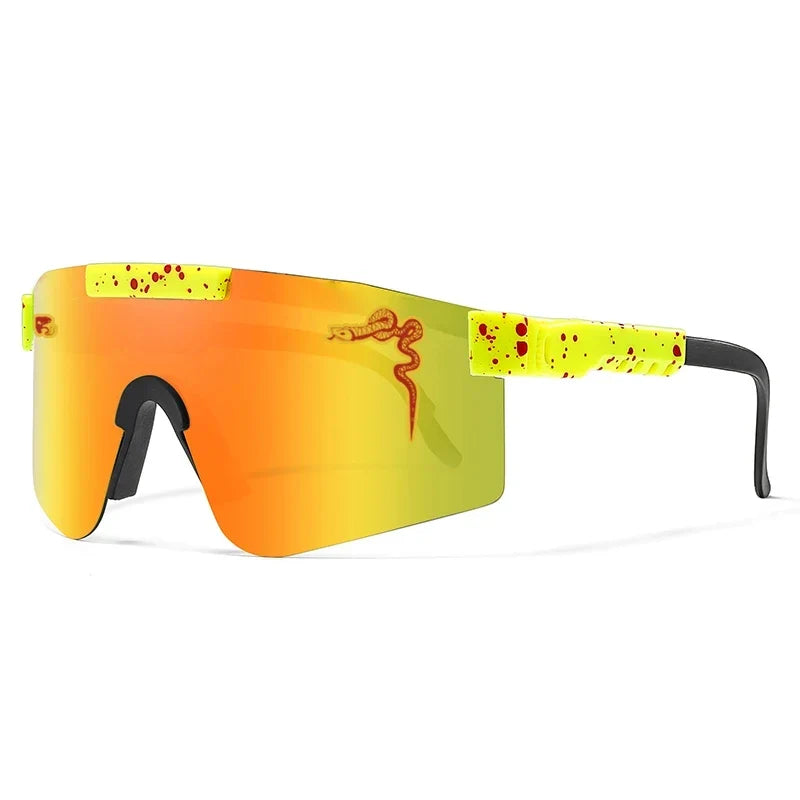Óculos Esportivo Windproof MTB UV400 Atletix - Amarelo/Laranja