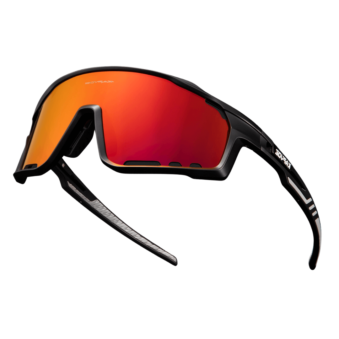 Óculos Esportivo ProShield UV400 Atletix - Preto/Vermelho