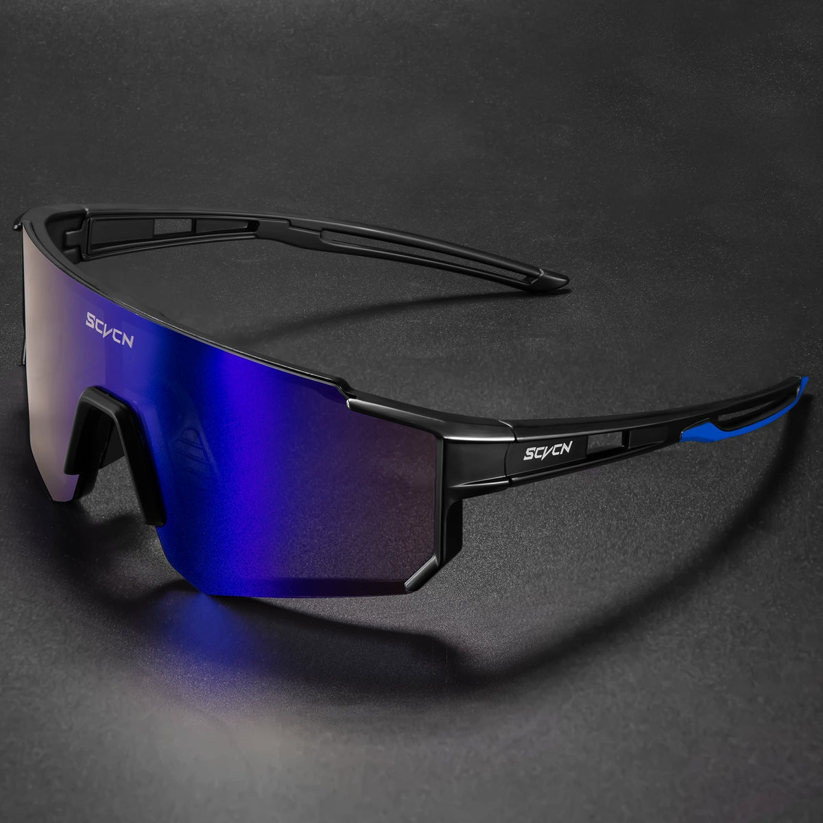 Óculos Esportivo Seven UV400 Atletix - Preto/Azul