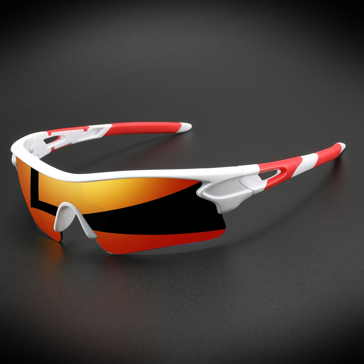 Óculos Esportivo Semi-Aro Sprint UV400 Atletix - Branco/Vermelho