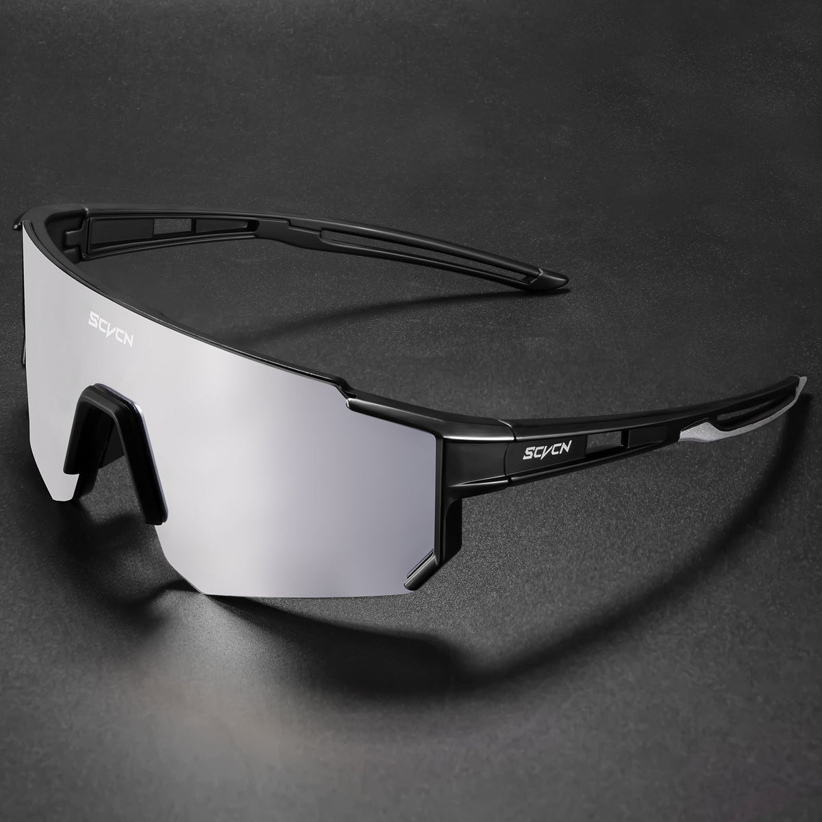 Óculos Esportivo Seven UV400 Atletix - Preto/Prata