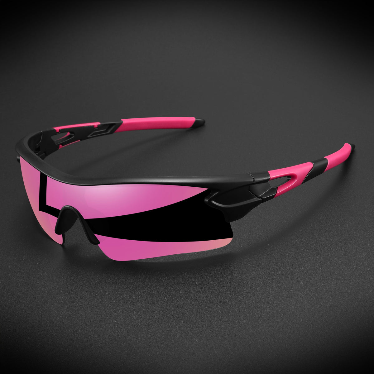 Óculos Esportivo Semi-Aro Sprint UV400 Atletix - Preto/Rosa