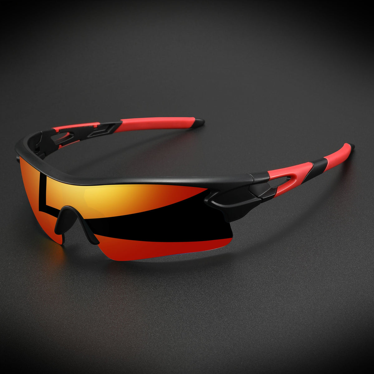 Óculos Esportivo Semi-Aro Sprint UV400 Atletix - Preto/Vermelho