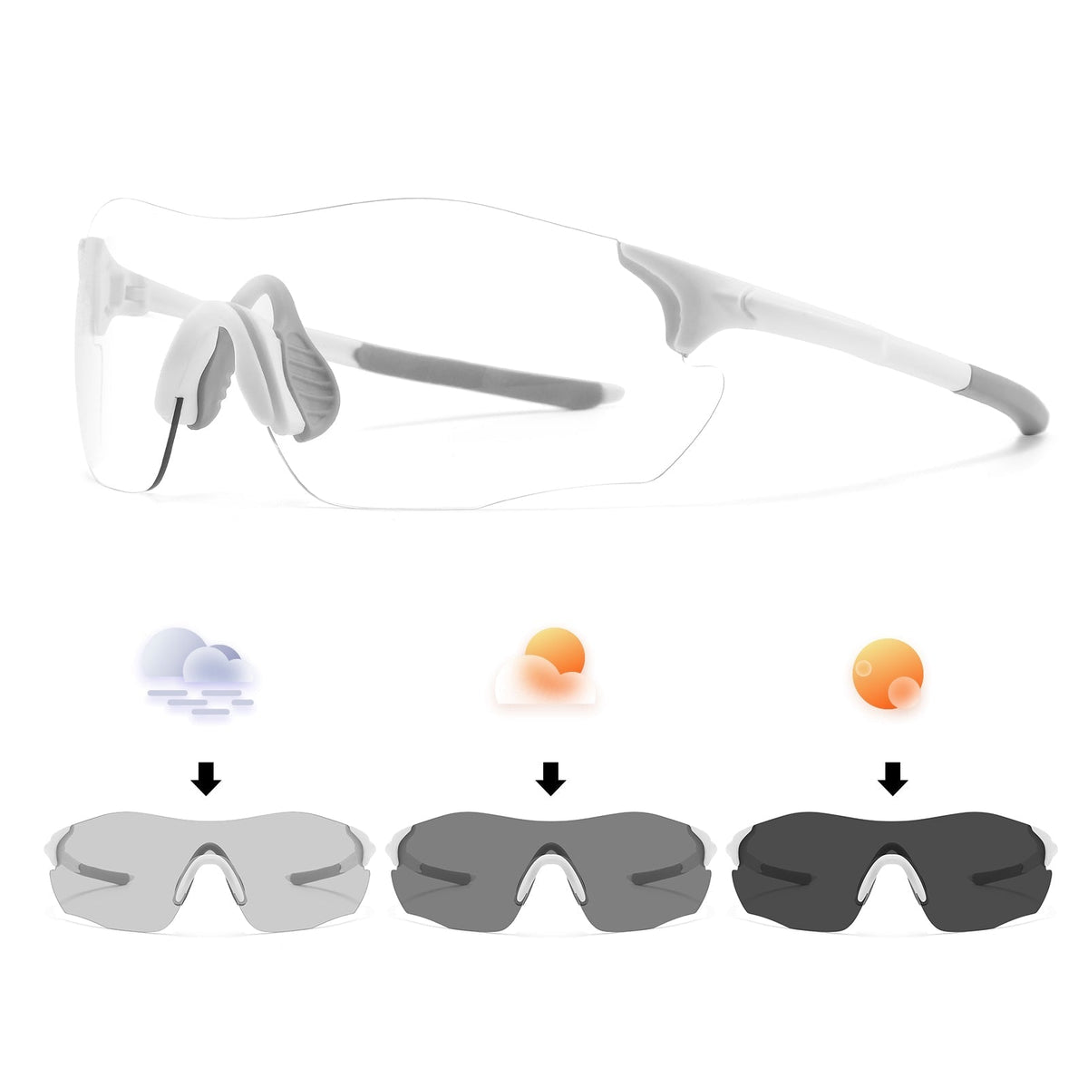 Óculos Fotocromático Sem Aro 23g Atletix - Branco Fotocromático