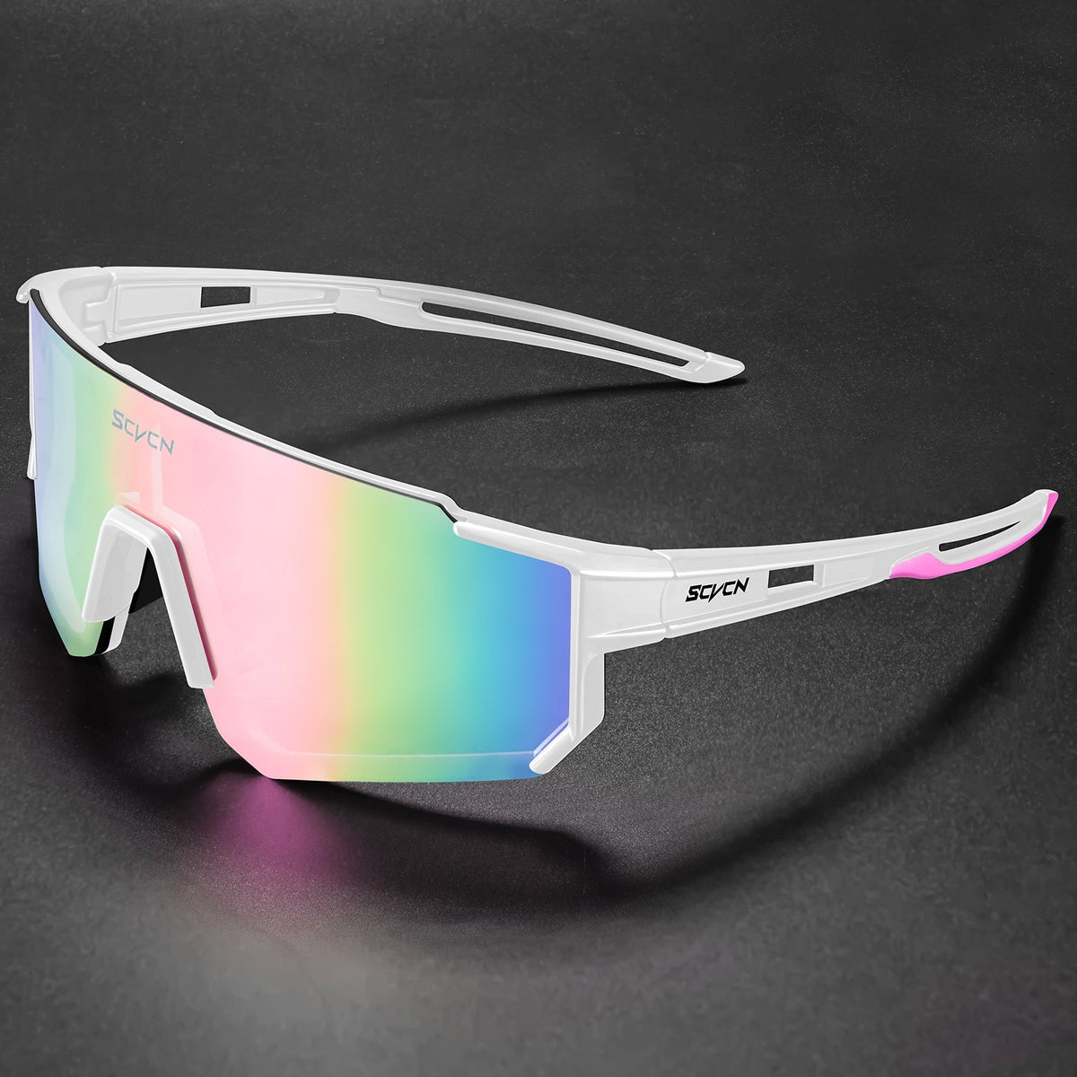 Óculos Esportivo Seven UV400 Atletix - Branco/Rosa
