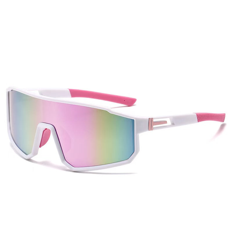 Óculos Esportivo Big Lens UV400 Atletix - Branco/Rosa