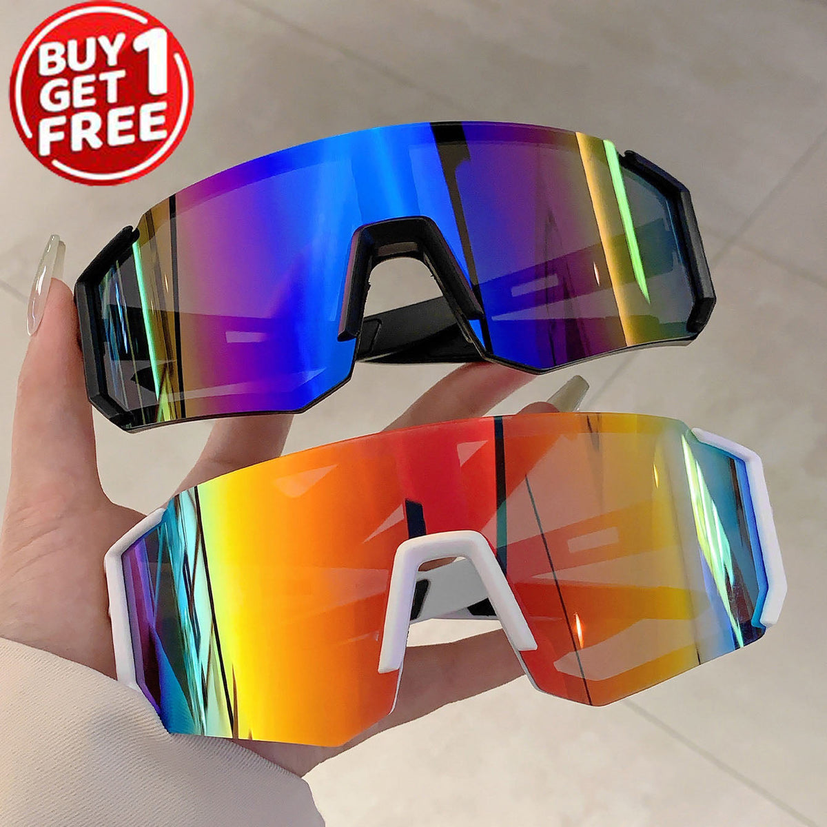 Kit 2 Óculos WindGuard Duo UV400 Atletix - Kit Branco + Colorido